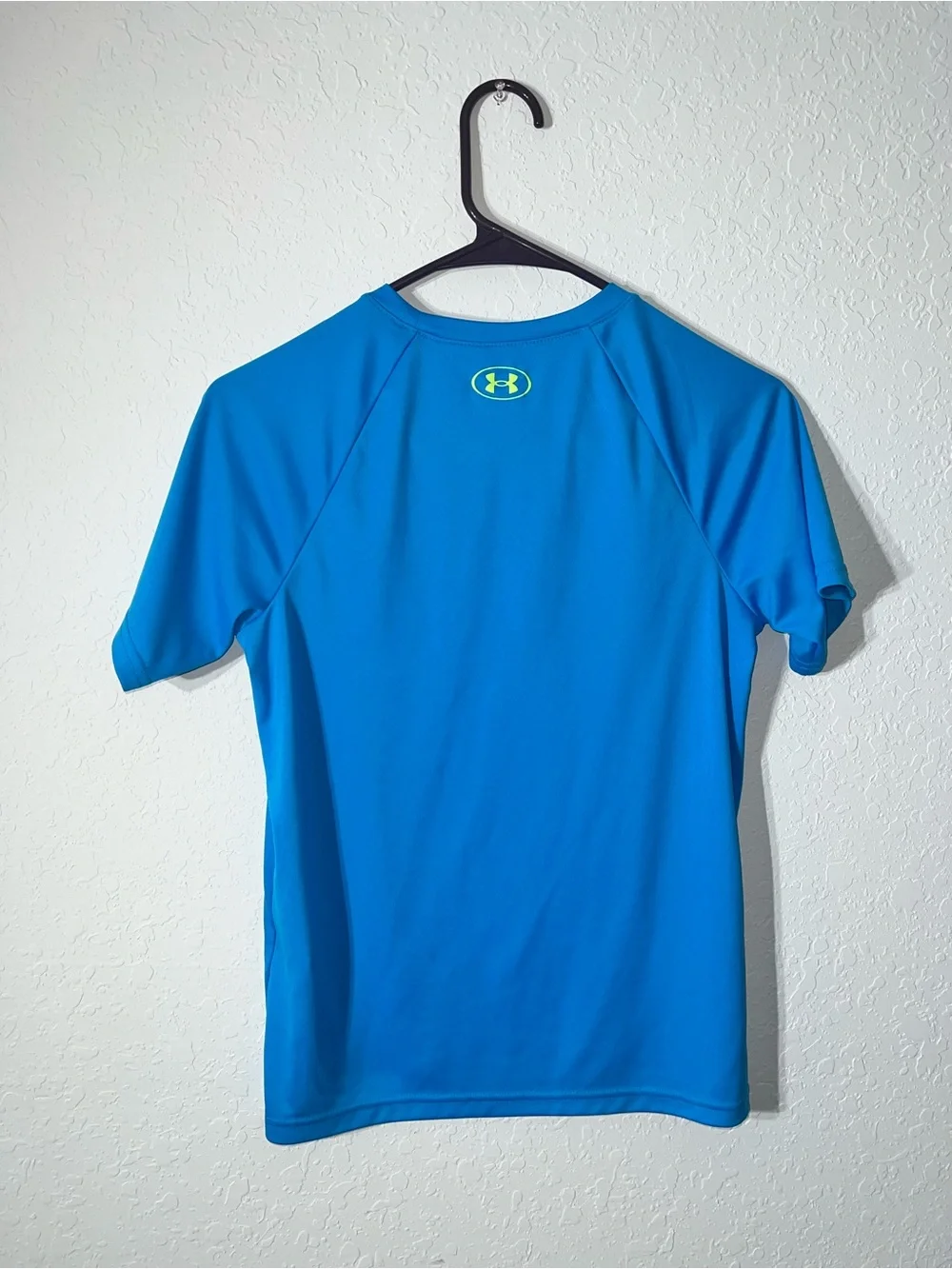 Under Armour Bright Blue Performance Tee with Neon Logo